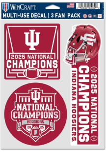 Indiana Hoosiers 2025 National Champs 3pk Auto Decal - Crimson