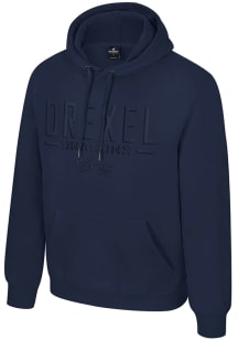 Colosseum Drexel Dragons Mens Navy Blue Mikey Tonal Long Sleeve Hoodie