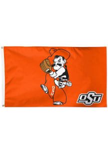 Oklahoma State Cowboys Baseball Mascot 3x5 Silk Screen Grommet Flag - Orange