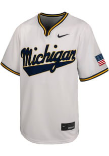Nike Michigan Wolverines Youth White V-Neck Jersey
