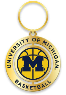Michigan Wolverines Basketball Spinner Keychain - Navy Blue