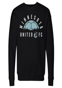 Minnesota United FC Mens Black Skyline Long Sleeve Crew Sweatshirt