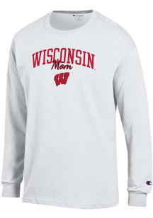 Champion Wisconsin Badgers White Mom Script Jersey Long Sleeve T Shirt