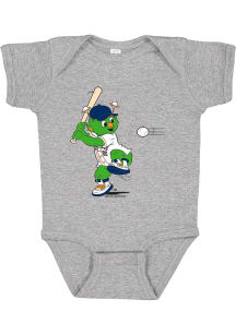Soft As A Grape Orbit Houston Astros Baby Grey Mascot At Bat Short Sleeve One Piece