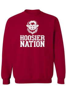 Indiana Hoosiers Mens Crimson Hoosier Nation Bision Long Sleeve Crew Sweatshirt