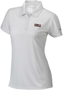 Columbia Oregon State Beavers Womens White Heat Seal Birdie Short Sleeve Polo Shirt