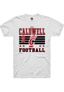 Jeff Caldwell Cincinnati Bearcats White Football NIL Striped Short Sleeve Player T Shirt