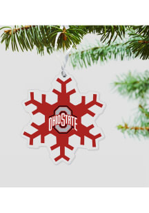 Ohio State Buckeyes Snowflake Ornament - Red