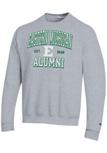 Champion Eastern Michigan Eagles Mens Grey Est Date Alumni Powerblend Long Sleeve Crew Sweatshirt