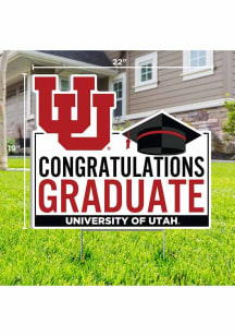 Utah Utes Congratulations Graduate Yard Sign - White
