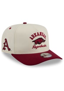 New Era Arkansas Razorbacks Arched 9FIFTY A Frame Adjustable Hat - Ivory