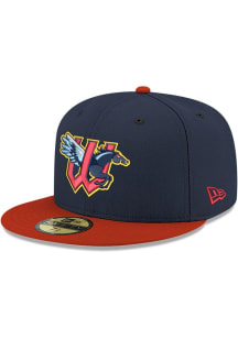 New Era Wichita Wind Surge Mens Navy Blue W Horse Logo GCP 59FIFTY Fitted Hat