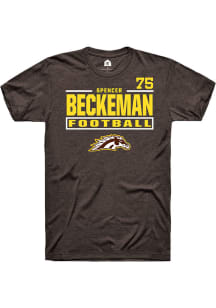 Spencer Beckeman Western Michigan Broncos Brown Football NIL Stacked Box Short Sleeve Player T Shi..