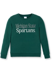Michigan State Spartans Girls Green Embroidered Long Sleeve Sweatshirt