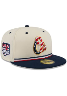 New Era Baltimore Orioles Mens White 2026 4th of July 59FIFTY Fitted Hat