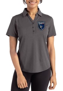 Cutter and Buck San Jose Earthquakes Womens Black Forge Eco Polo Short Sleeve Polo Shirt