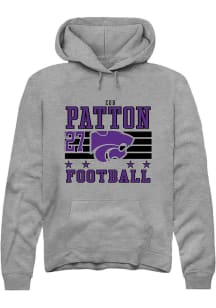 Cub Patton K-State Wildcats Mens Grey Football NIL Striped Player Hood