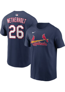 JJ Wetherholt St Louis Cardinals Navy Blue Alternate Short Sleeve Player T Shirt