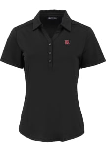 Cutter and Buck Rutgers Scarlet Knights Womens Black Forge Eco Polo Short Sleeve Polo Shirt