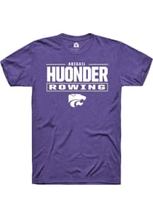 Abigail Huonder K-State Wildcats Purple NIL Stacked Box Short Sleeve Player T Shirt