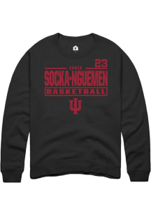 Zania Socka-Nguemen Indiana Hoosiers Mens Black NIL Stacked Box Player Crew