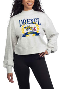 Drexel Dragons Womens Ash Hailey Crew Sweatshirt