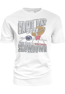 Blue 84 Penn State Nittany Lions White Football vs Wisconsin Badgers Short Sleeve T Shirt