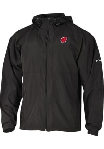 Columbia Wisconsin Badgers Mens Black Prodigy Light Weight Jacket
