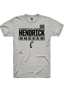 AJ Hendrick Cincinnati Bearcats Ash NIL Stacked Box Short Sleeve Player T Shirt