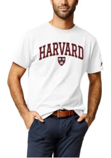 Harvard Crimson White Arched Team Name Short Sleeve T Shirt