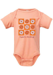 Summit Sportswear Virginia Tech Hokies Baby Orange Smiley Face Flowers Short Sleeve One Piece