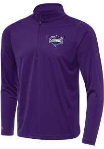 Antigua Greensboro Swarm Mens Purple Tribute Long Sleeve Qtr Zip Pullover