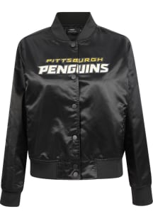 Pro Standard Pittsburgh Penguins Womens Black Classic Chenille Light Weight Jacket
