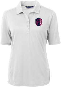 Cutter and Buck St Louis City SC Womens White Virtue Eco Pique Short Sleeve Polo Shirt