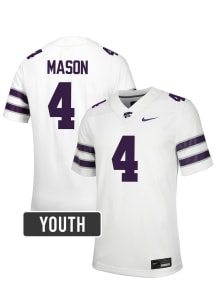Mekhi Mason K-State Wildcats Youth White Nike NIL Name And Number Football Jersey
