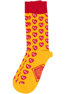 Kansas City Red Heart KC All Over Mens Dress Socks