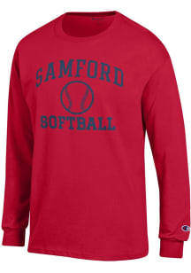 Champion Samford University Bulldogs Red Softball Jersey Long Sleeve T Shirt