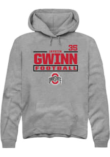 Jaystin Gwinn Ohio State Buckeyes Mens Graphite Football NIL Stacked Box Player Hood