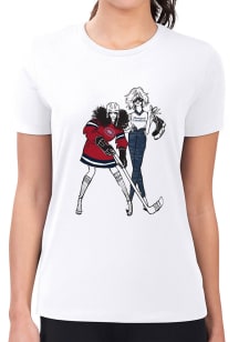 4Her Montreal Canadiens Womens White Hockey Girls Graphic Short Sleeve T-Shirt