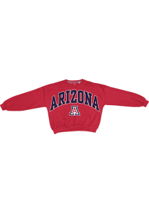 Pressbox Arizona Wildcats Womens Cardinal Red Sweeper Crew Sweatshirt