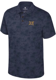 Colosseum Drexel Dragons Mens Navy Blue Fremen Palm Short Sleeve Polo