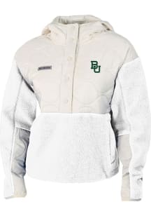 Columbia Baylor Bears Womens White Cloud Point Fleece Light Weight Jacket