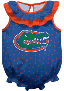 Vive La Fete Florida Gators Baby Girls Blue Ruffle Short Sleeve Dress