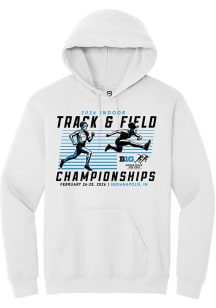 Summit Sportswear Big Ten Mens White 2026 Indoor Track & Field Championships Long Sleeve Hoodie