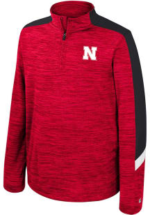 Colosseum Nebraska Cornhuskers Youth Red Heeler Long Sleeve Quarter Zip Shirt