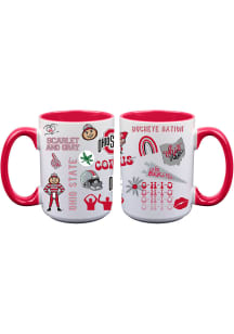 Ohio State Buckeyes Loco 2 Pack Inner Color Ceramic Mug - White