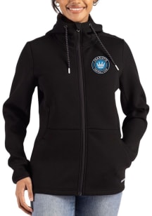 Cutter and Buck Charlotte FC Womens Black Epic Comfort Full Zip Light Weight Jacket