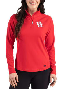 Cutter and Buck Houston Cougars Womens Red Prospect Eco Qtr Zip