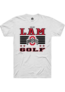Chloe Lam Ohio State Buckeyes White NIL Striped Short Sleeve Player T Shirt
