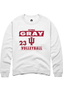 Victoria Gray Indiana Hoosiers Mens White NIL Striped Player Crew